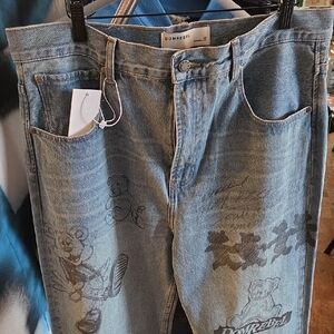 Domrebel Montreal Blue Graphic Men Jeans